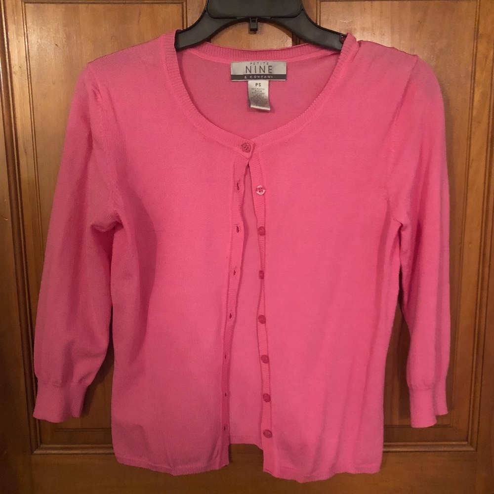 Pink Cardigan, Size Small Petite